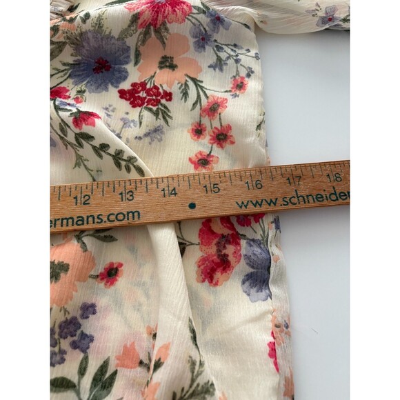 Venus Floral Blouse Size 2 Oversize Lace Flounce Sleeve Milkmaid Prairie (M) - Picture 14 of 16